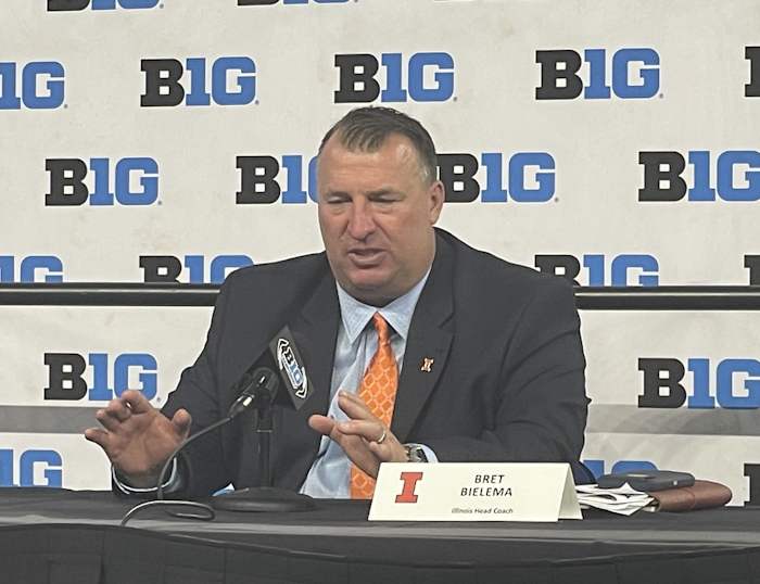 Bret Bielema speaks at Big Ten Football Media Days.
